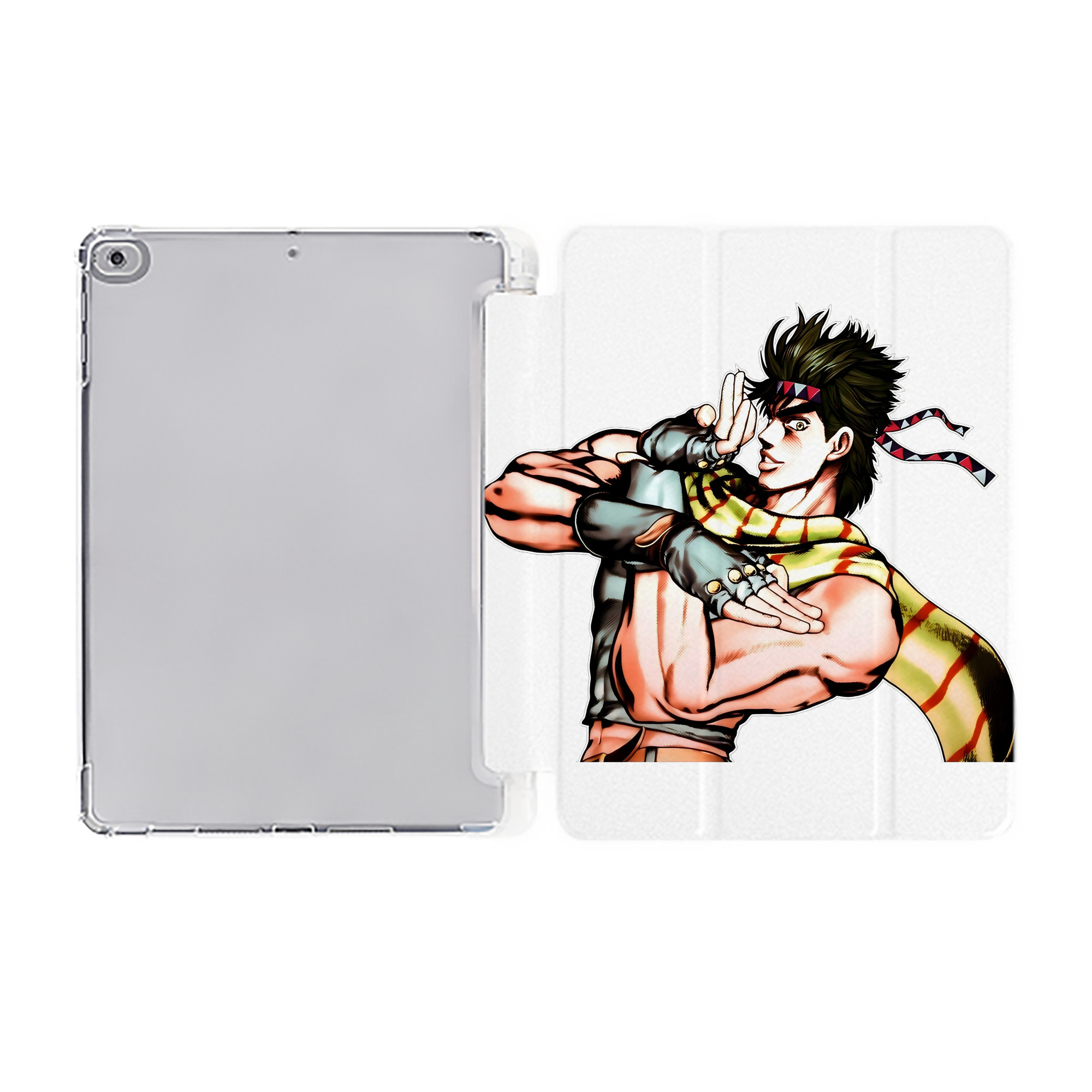（画像用） ジョジョの奇妙な冒険 ジョセフ?ジョースター JoJo's Bizarre Adventure Joseph Joestar IPad ケース ペン収納付き 三つ折りスタンド PUレザー×シリコン 対応機種9.5/10.5/10.9インチ